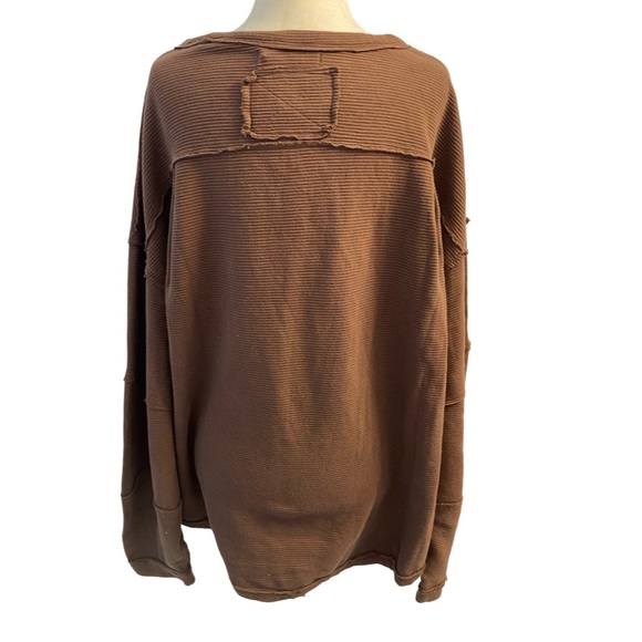 🔥Host Pick🔥Free People We The Free NWT Total Eclipse Tee Sz L Ribbed Long Sleeve - Picture 11 of 16